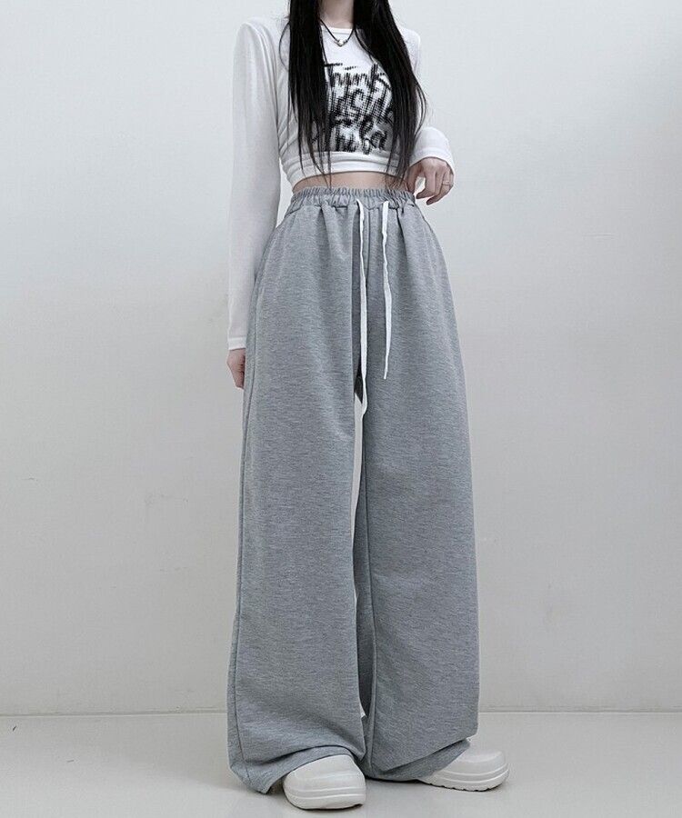 트레이닝일자와이드롱밴딩팬츠