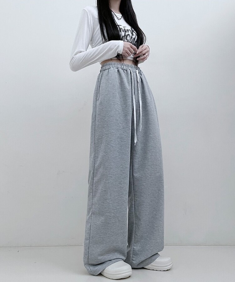 트레이닝일자와이드롱밴딩팬츠