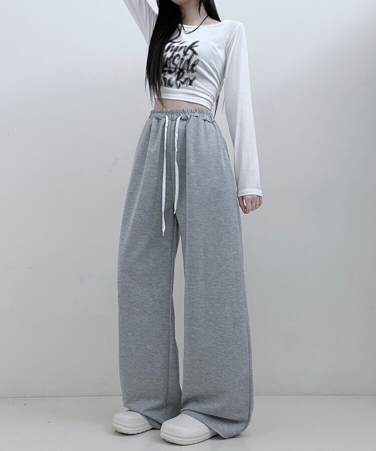 트레이닝일자와이드롱밴딩팬츠