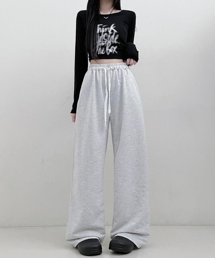 트레이닝일자와이드롱밴딩팬츠