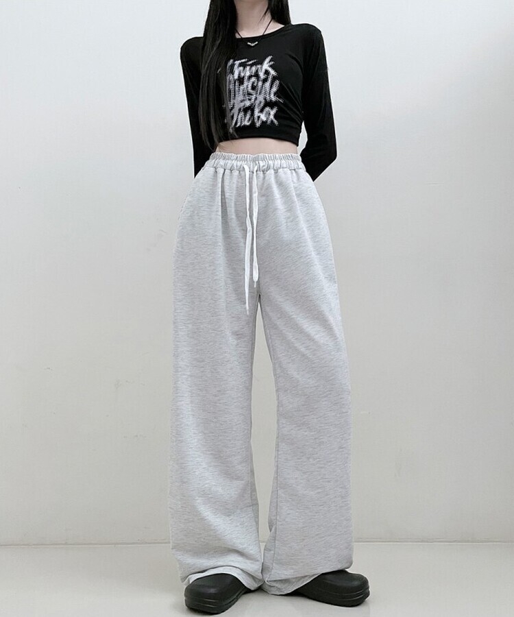 트레이닝일자와이드롱밴딩팬츠