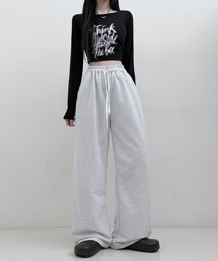 트레이닝일자와이드롱밴딩팬츠