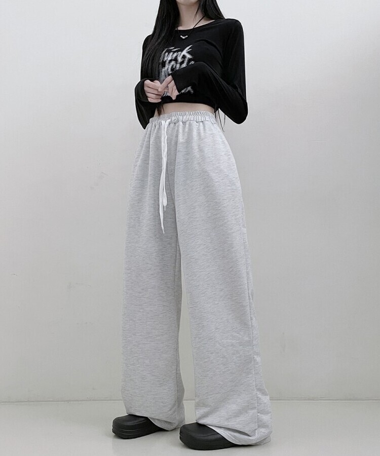 트레이닝일자와이드롱밴딩팬츠