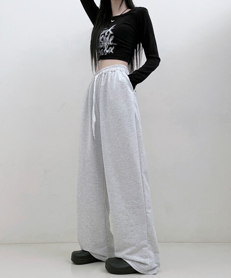 트레이닝일자와이드롱밴딩팬츠