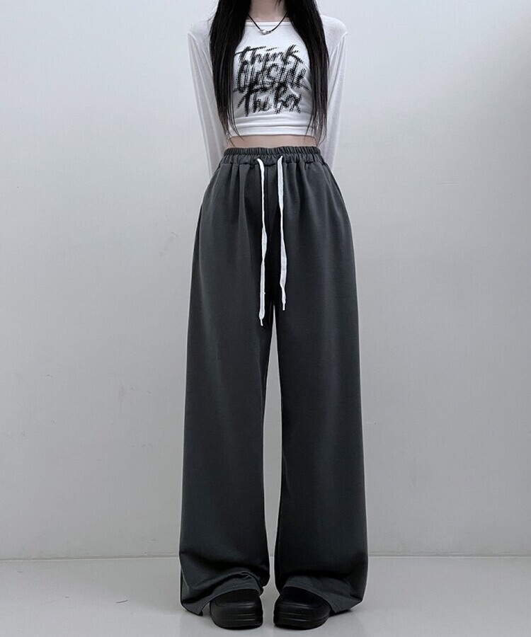 트레이닝일자와이드롱밴딩팬츠