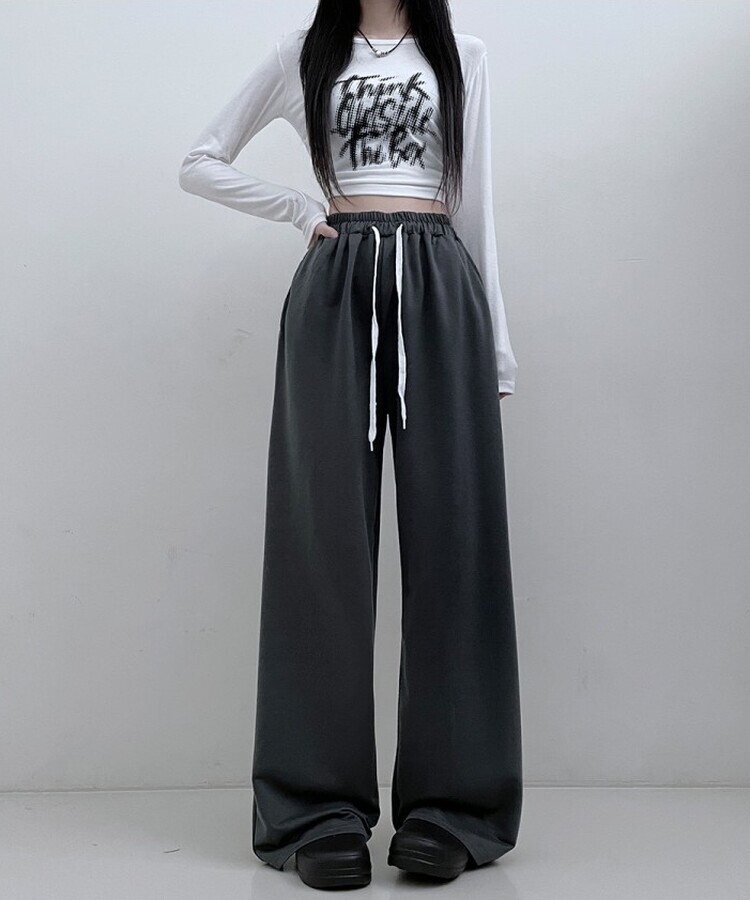 트레이닝일자와이드롱밴딩팬츠