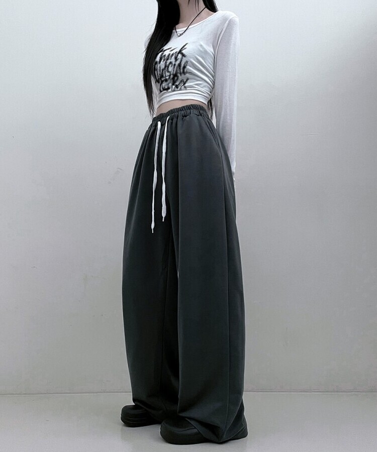 트레이닝일자와이드롱밴딩팬츠