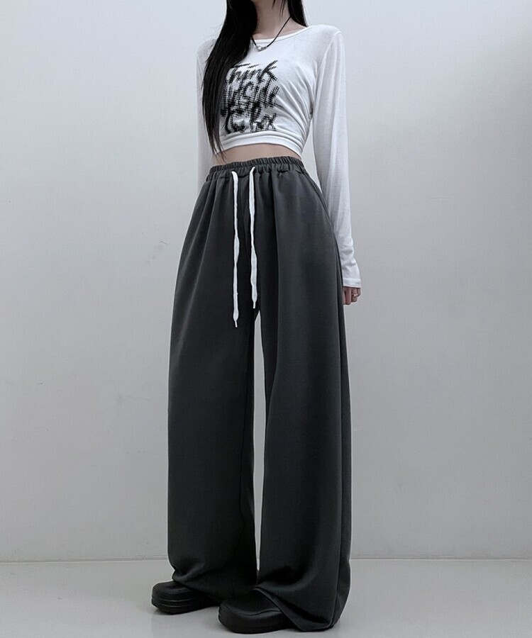 트레이닝일자와이드롱밴딩팬츠