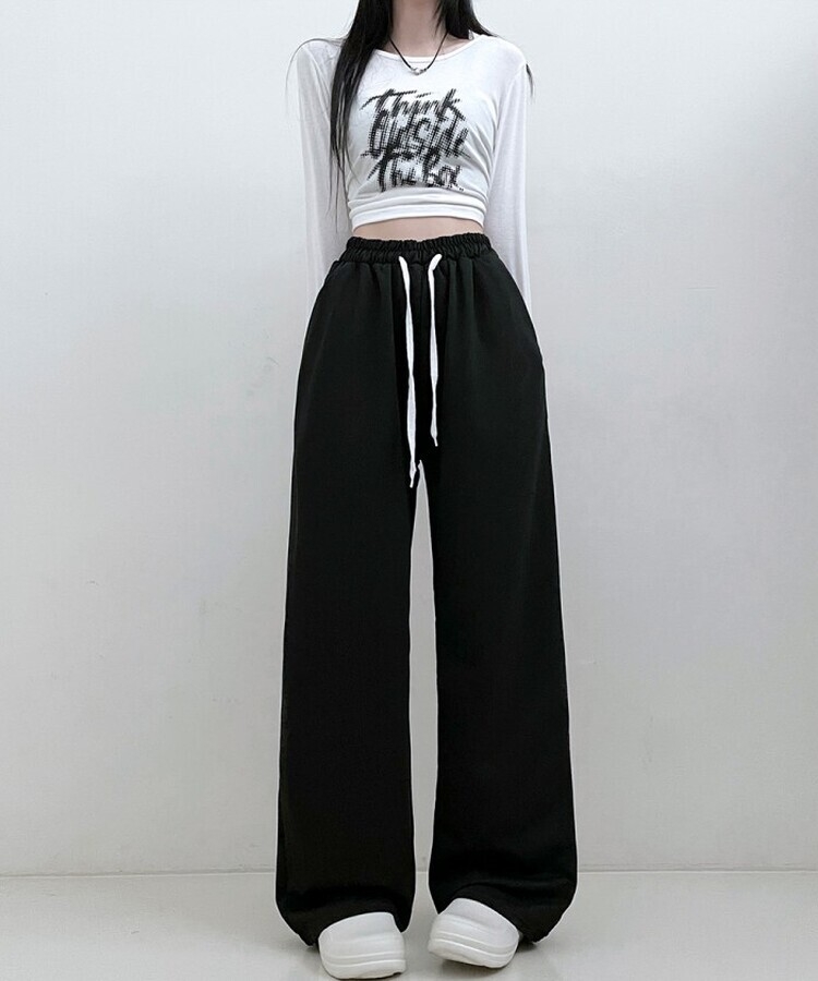 트레이닝일자와이드롱밴딩팬츠