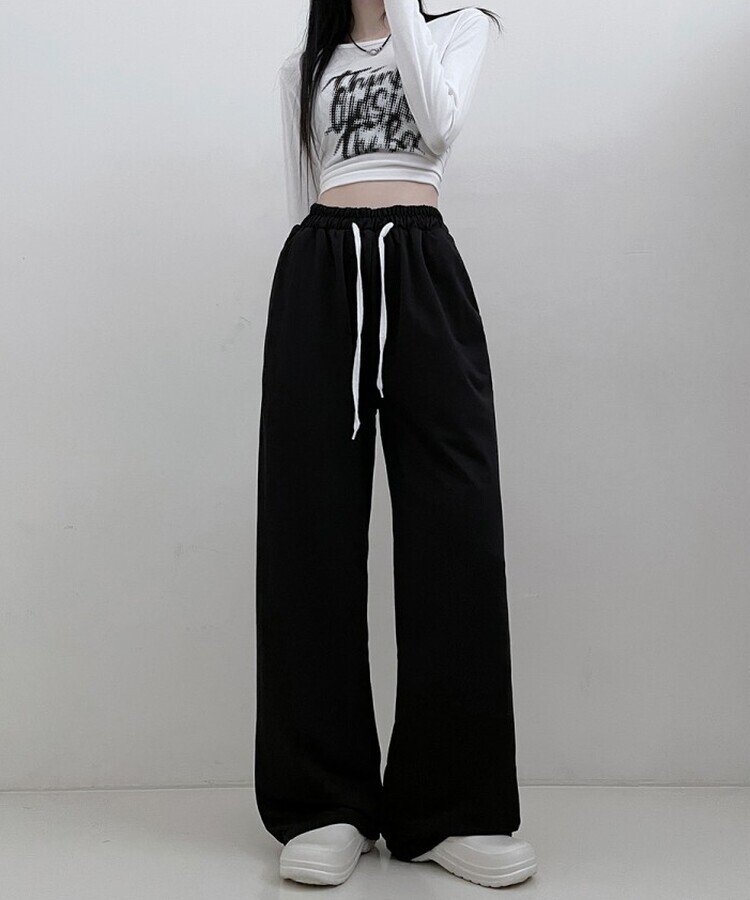 트레이닝일자와이드롱밴딩팬츠