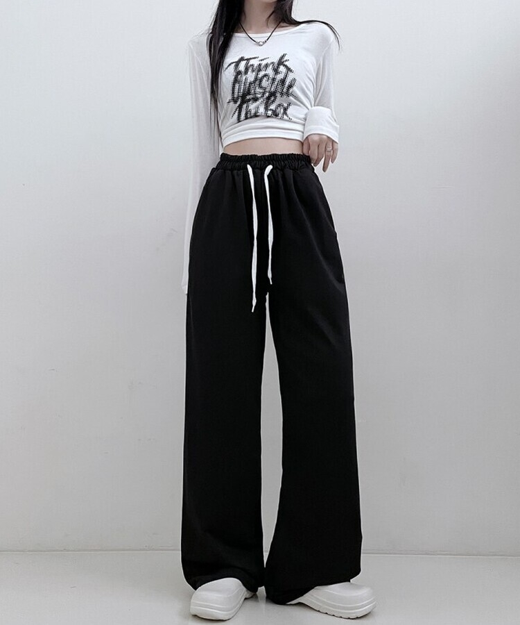 트레이닝일자와이드롱밴딩팬츠