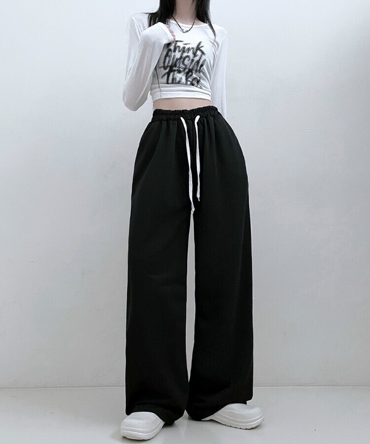 트레이닝일자와이드롱밴딩팬츠