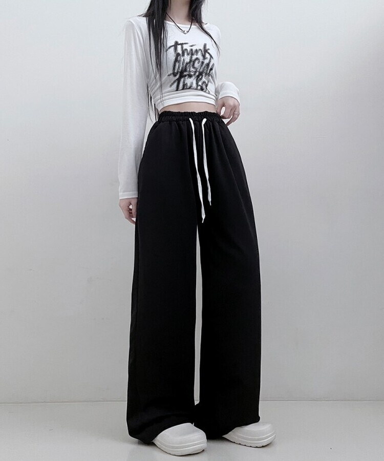 트레이닝일자와이드롱밴딩팬츠