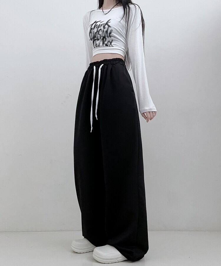 트레이닝일자와이드롱밴딩팬츠