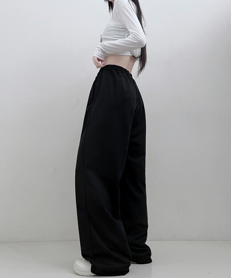 트레이닝일자와이드롱밴딩팬츠