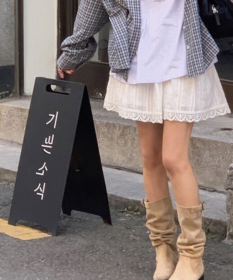 スエードバックルブーツ BEIGE