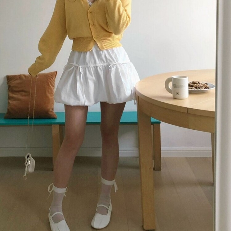 バレエコアグリッターバックリボンソックス IVORY