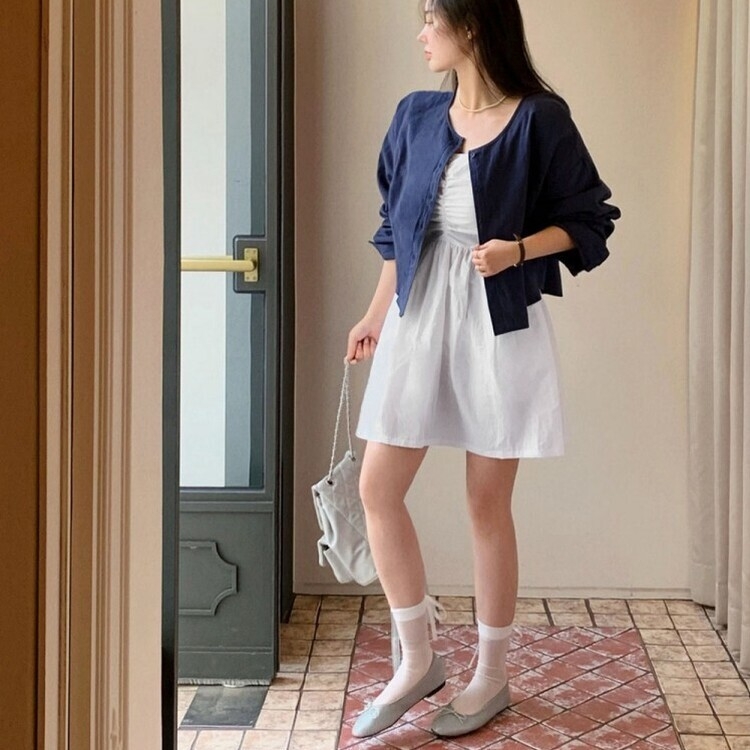 バレエコアグリッターバックリボンソックス IVORY