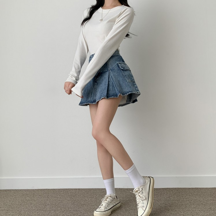 Aラインプリーツカーゴデニムミニスカート｜ミニスカート｜韓国