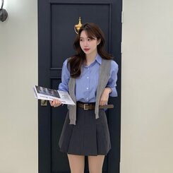 【送関込】MiuMiu☆プリーツ モヘアファブリック スカート MIU MIU(ミュウミュウ) プリーツスカートMG2246 MG2246 カメオ