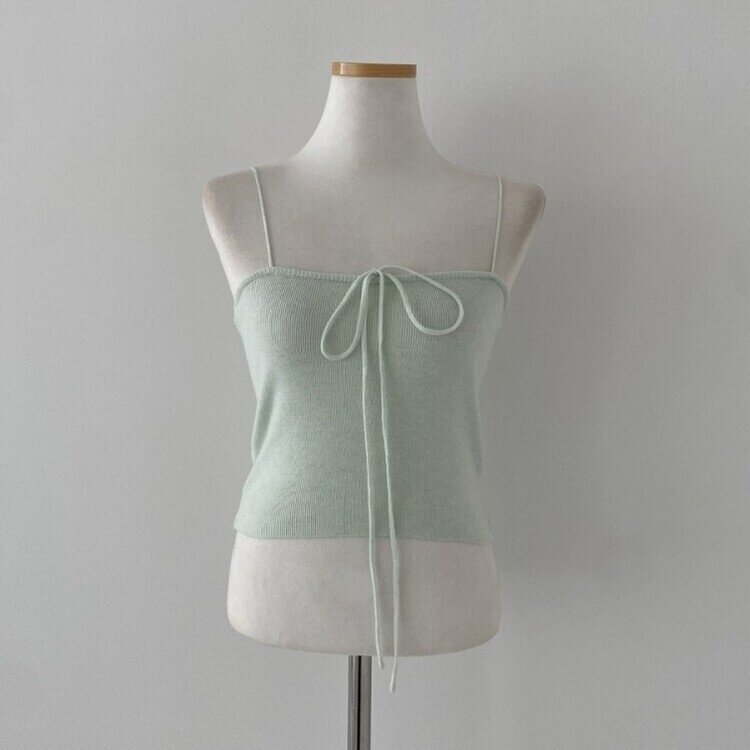 달루아 골지 니트 가디건 레이어드 스트랩 홀터 나시 투피스 세트