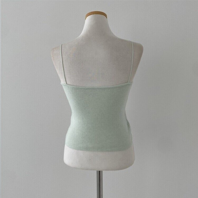 달루아 골지 니트 가디건 레이어드 스트랩 홀터 나시 투피스 세트