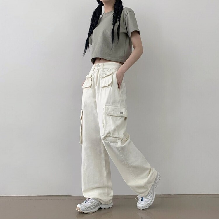 【THEAIRTOWN】ビッグポケット ワイド カーゴスウェットパンツ★ CALIFORNIA OUTFITTERS カーゴパンツ 3-9E33 斜めポケット