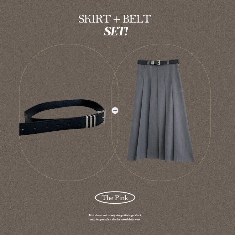 アコーディオンプリーツロングスカート