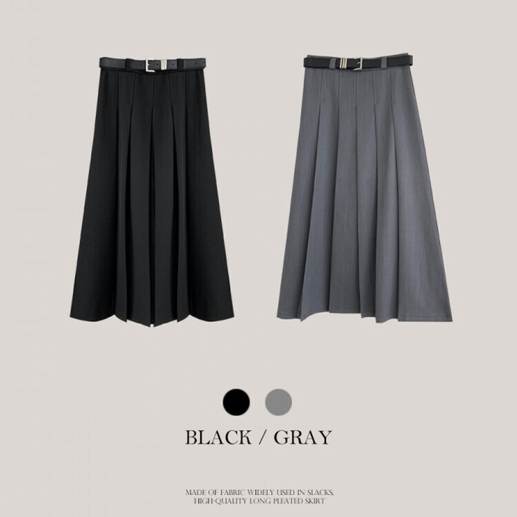 アコーディオンプリーツロングスカート