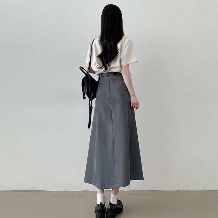 アコーディオンプリーツロングスカート GRAY