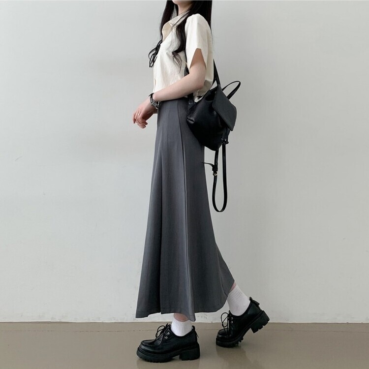 アコーディオンプリーツロングスカート GRAY