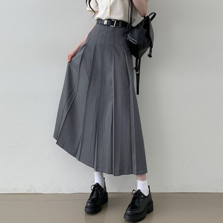 アコーディオンプリーツロングスカート GRAY