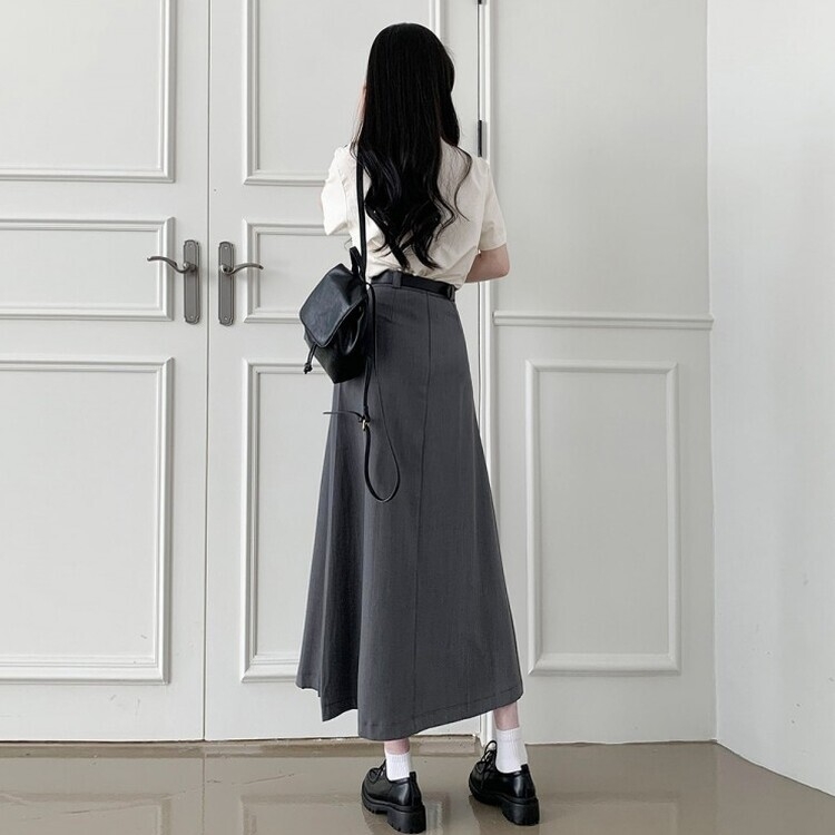 アコーディオンプリーツロングスカート GRAY