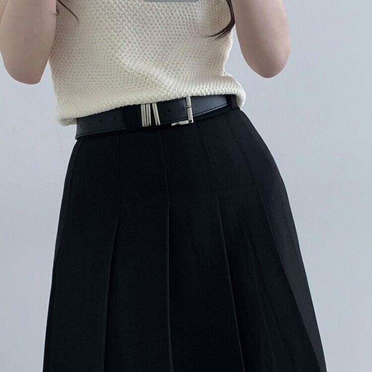 アコーディオンプリーツロングスカート BLACK