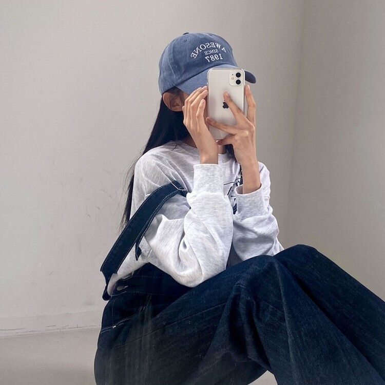 ステッチ生地デニムポケットオーバーロール DARK DENIM