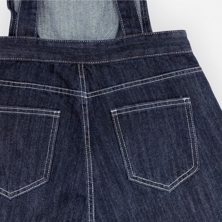 ステッチ生地デニムポケットオーバーロール