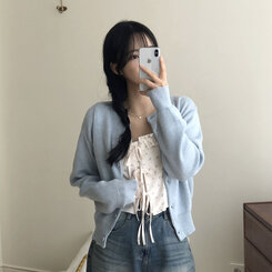 [완전청순]러블리 플라워 프릴 리본 쫀쫀 크롭 슬리브리스 나시 2color 소라