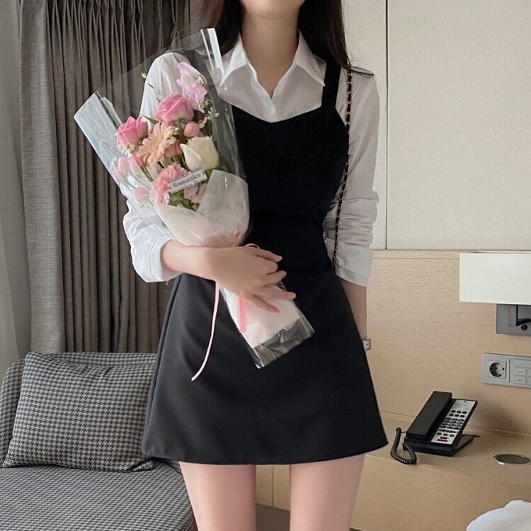 ビスチェレイヤードミニワンピース BLACK