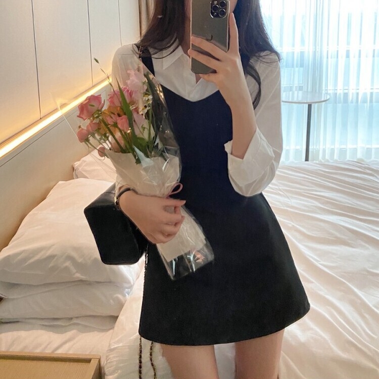 ビスチェレイヤードミニワンピース BLACK