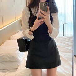 ビスチェレイヤードミニワンピース BLACK