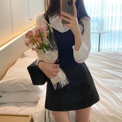 ビスチェレイヤードミニワンピース BLACK