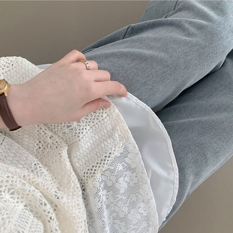 レースサイドシャーリングレイヤードビスチェワンピース BEIGE