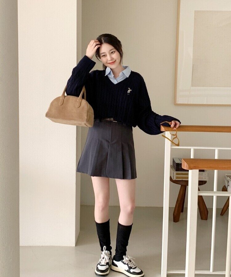 リンクレイヤードニーソックス9色 BLACK