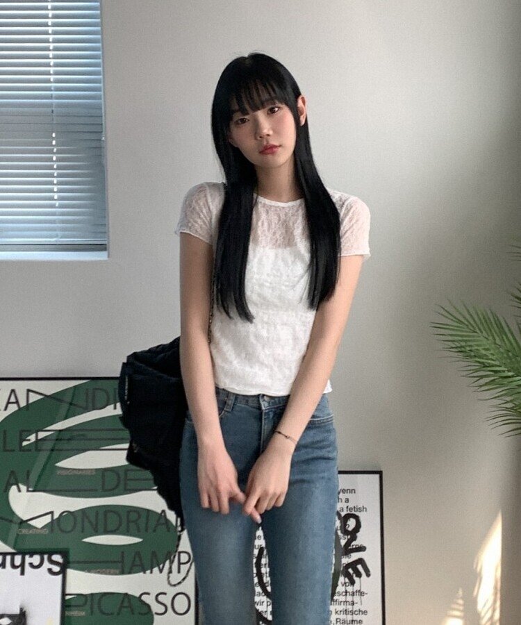 レースシースルー半袖Tシャツ｜半袖Tシャツ｜韓国ファッション通販 SONA