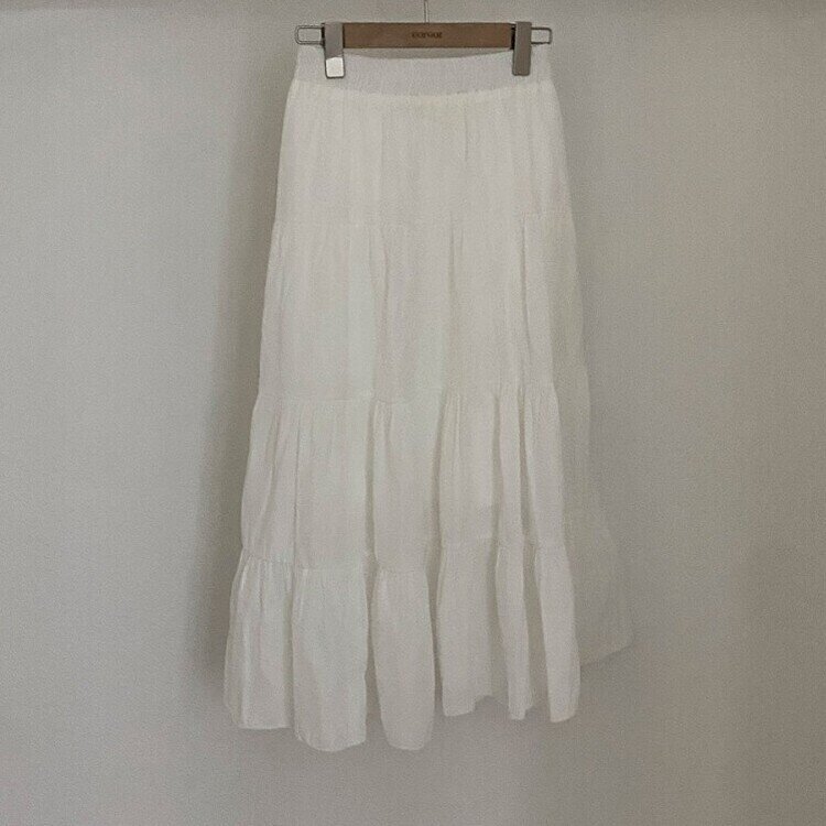 봄바람이 찰랑 캉캉 주름 롱 스커트