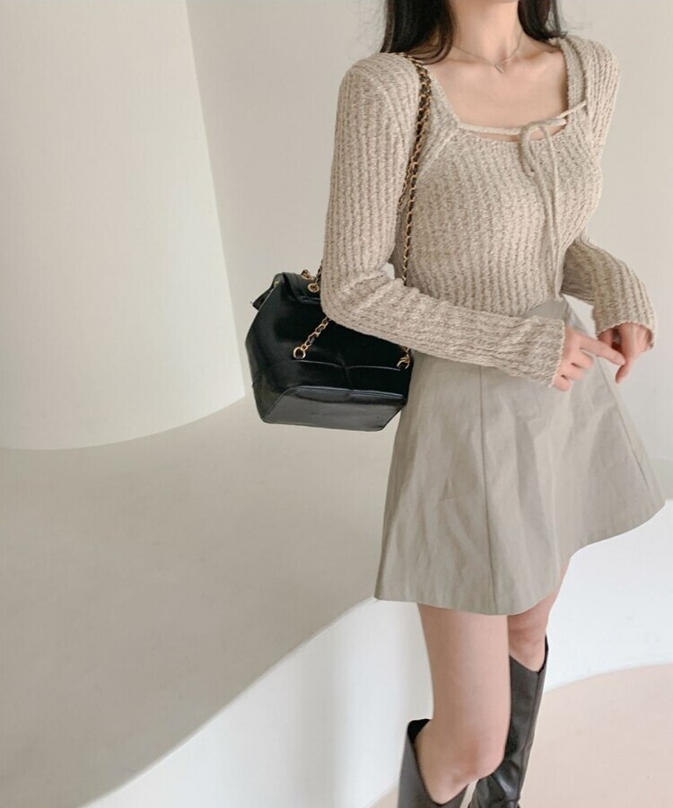 SGD20077 【SET】クリアリブノースリーブレロカーディガンニット