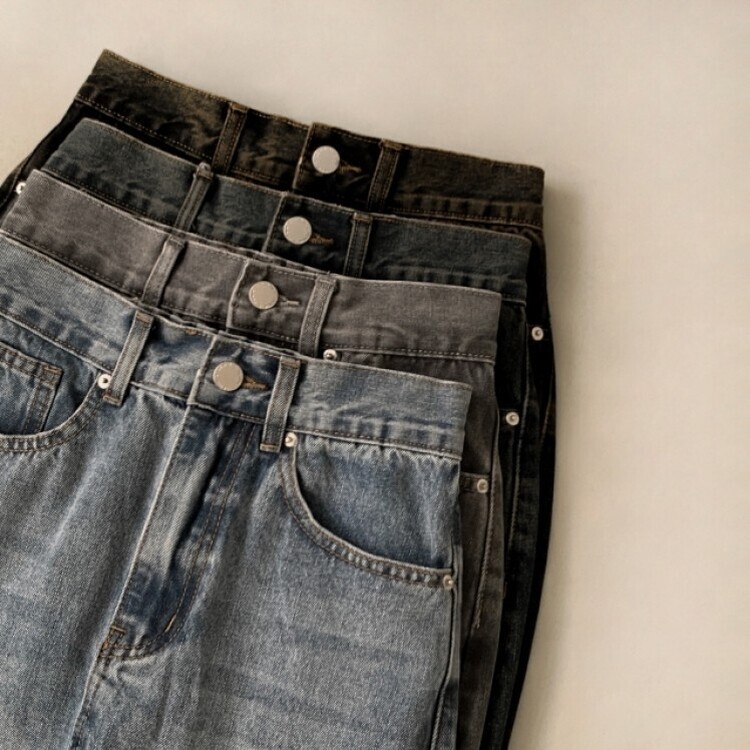 ブラシウォッシングバンディングジーンズスカート