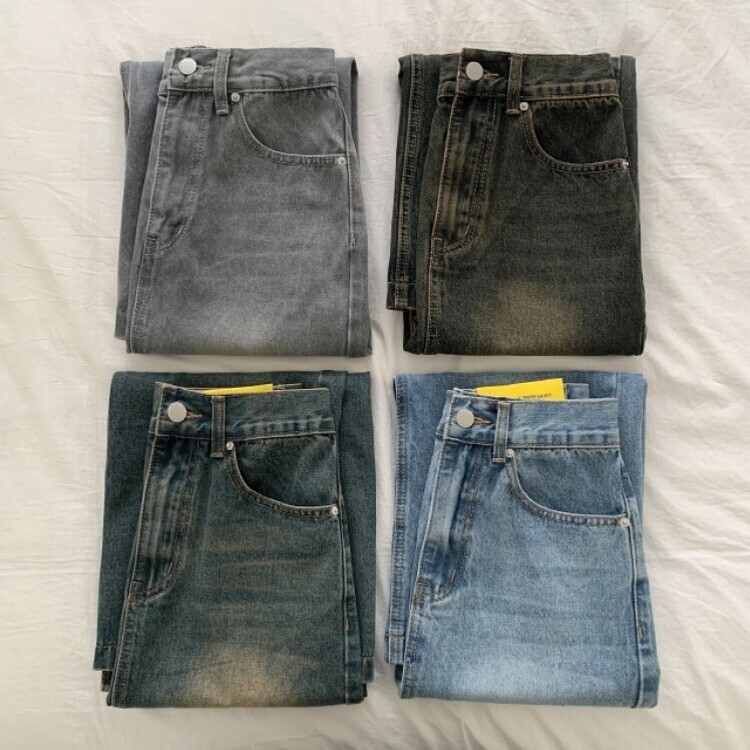 ブラシウォッシングバンディングジーンズスカート