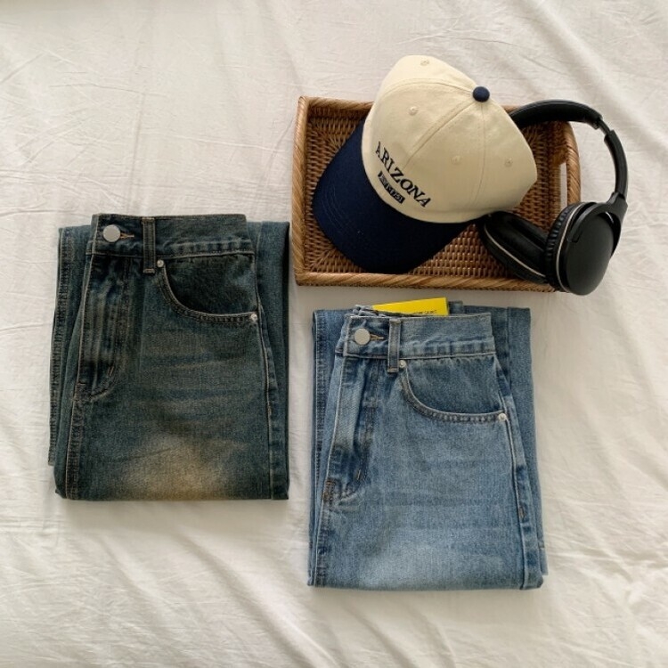 ブラシウォッシングバンディングジーンズスカート