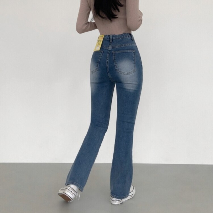 【SHORT/BASIC/LONG 丈別】ビンテージウォッシングブーツカットデニム8色 Deep Blue